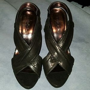 Silver strappy heels sz 9
